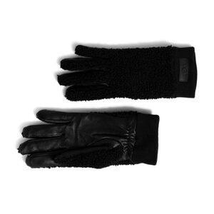 UGG Knit Cuff Sherpa Gloves Black